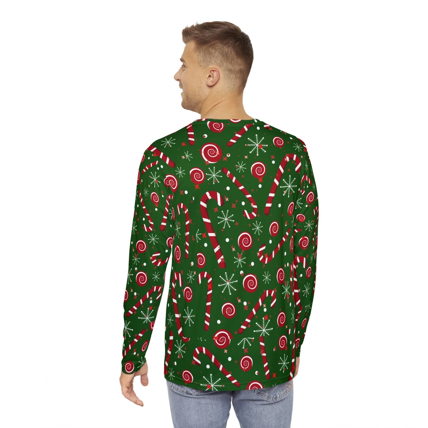 HO HO HO Christmas Design Allover Long Sleeve Shirt