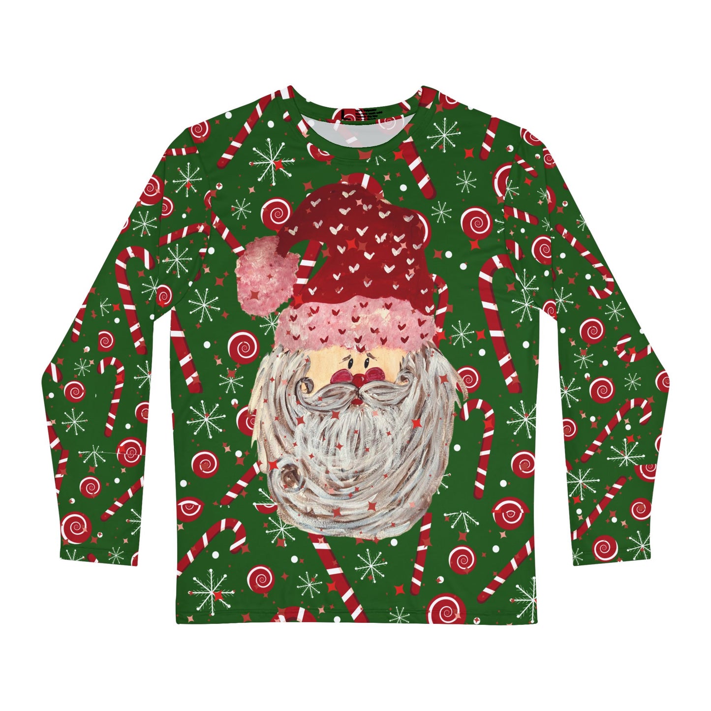 HO HO HO Christmas Design Allover Long Sleeve Shirt