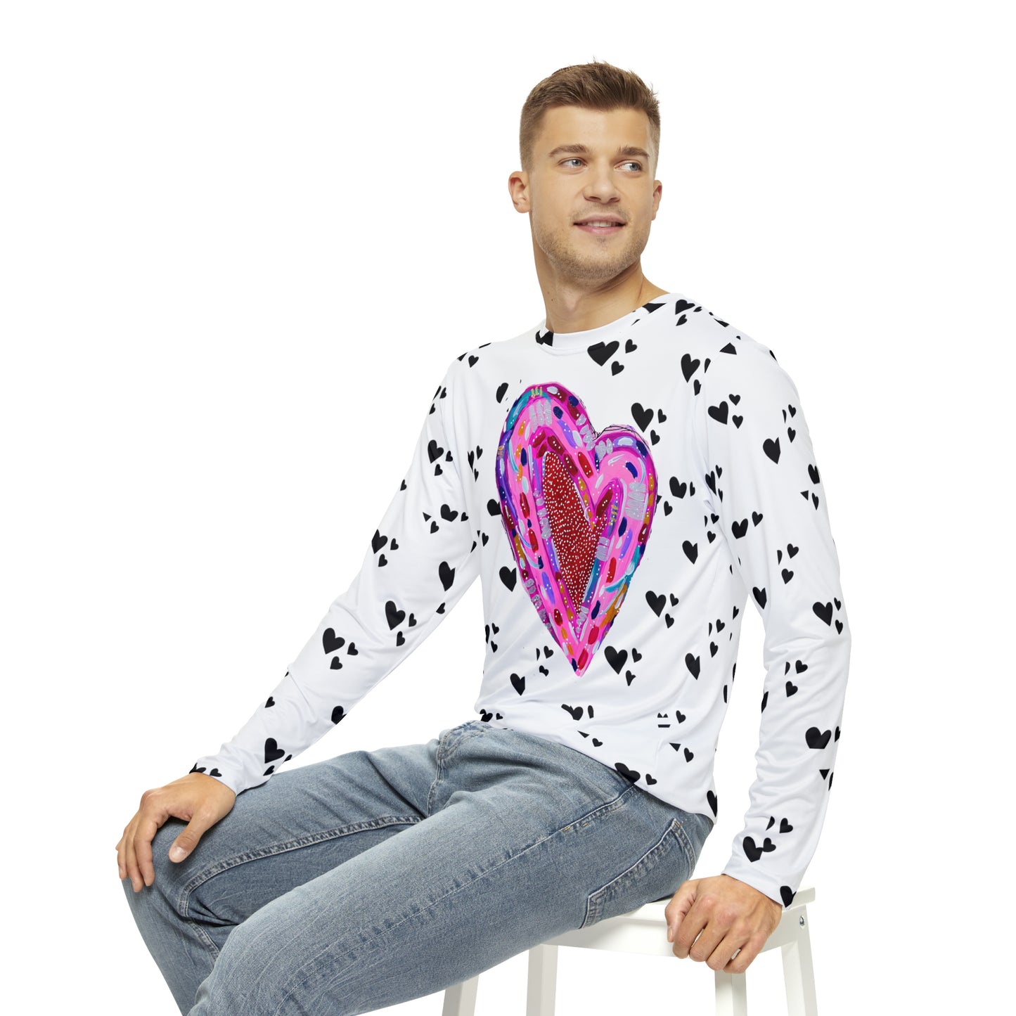 Heart of my Heart Long Sleeve Allover  Unisex Tee