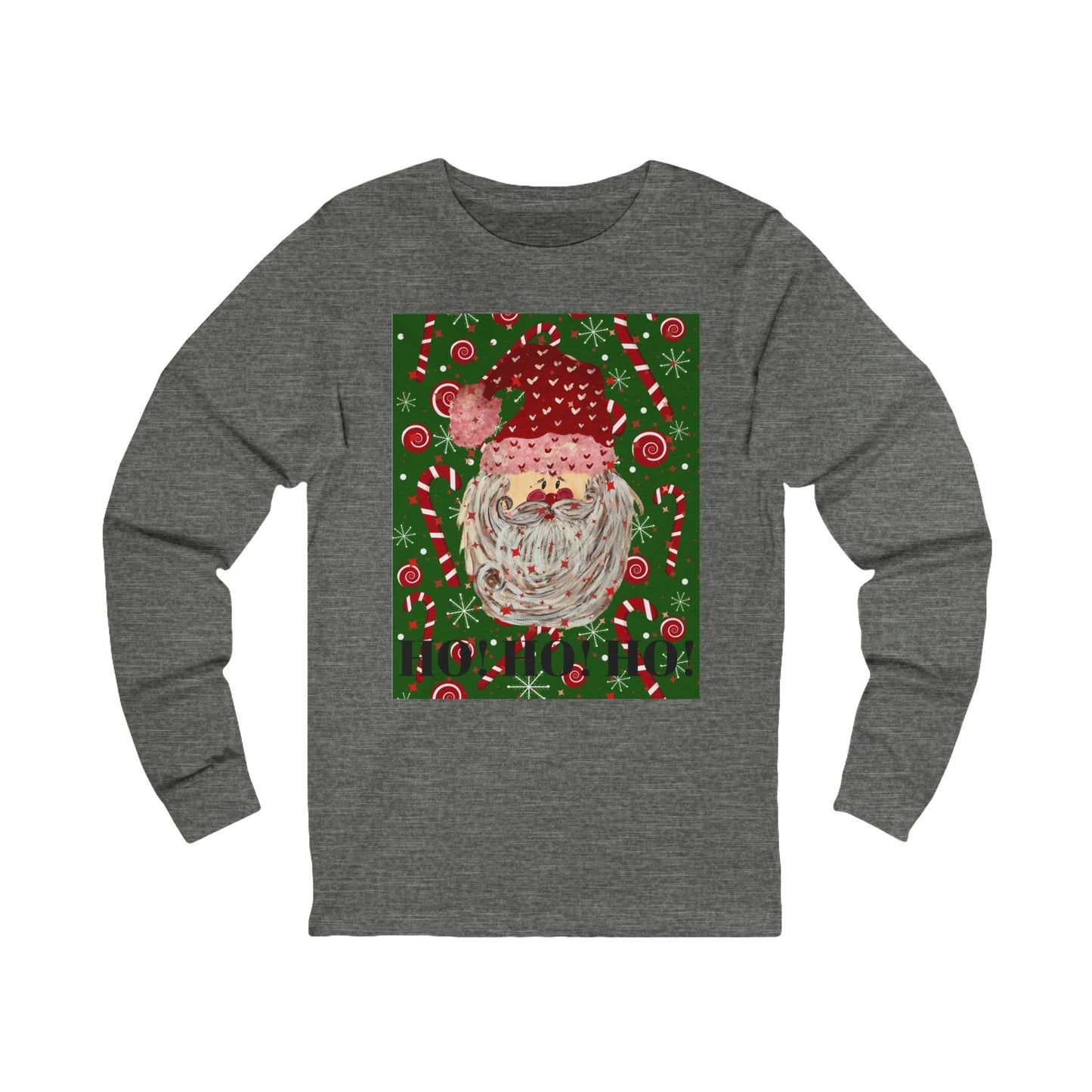 Ho Ho Ho Christmas Design Long Sleeve Tee