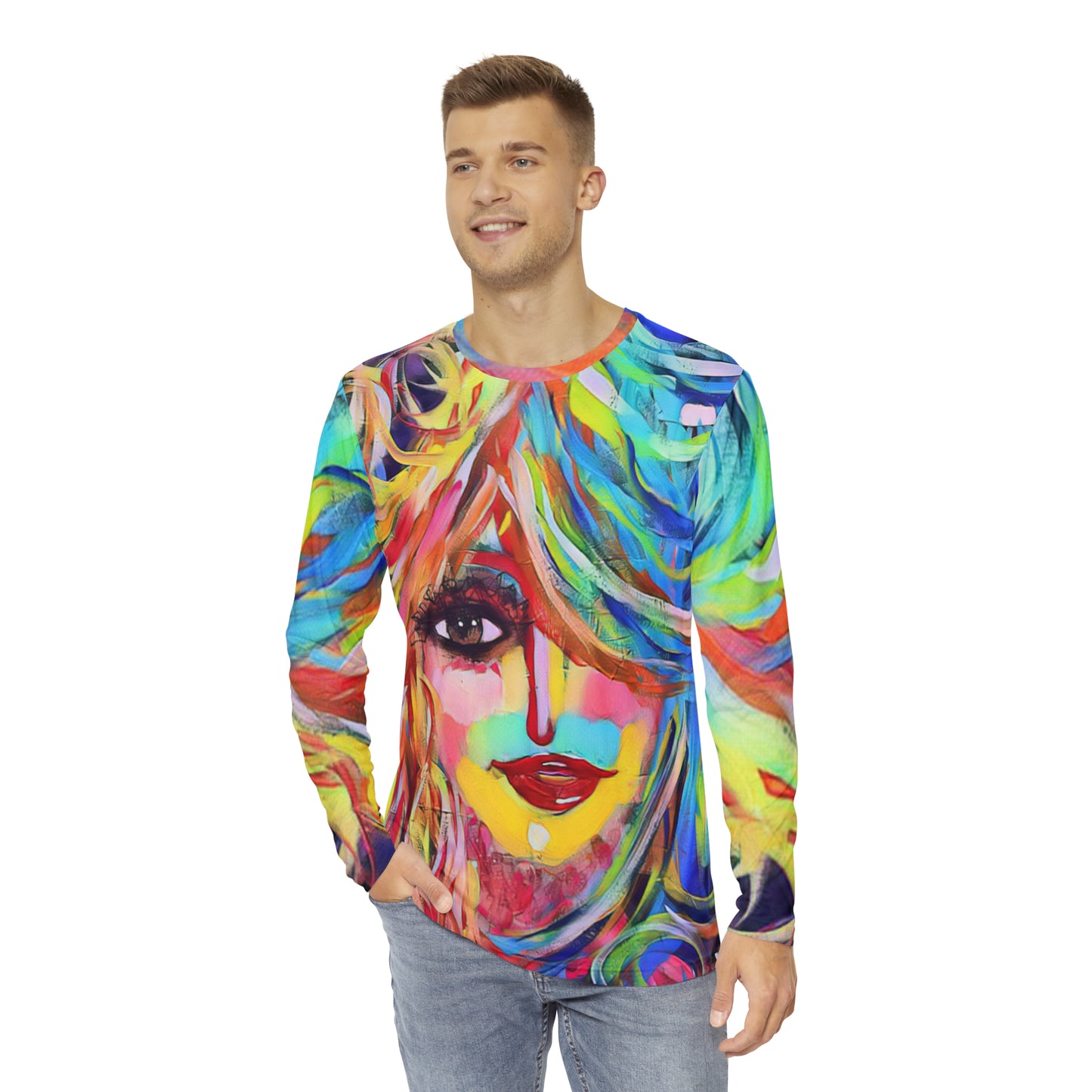 Color Me Happy Long Sleeve All-Over Tee