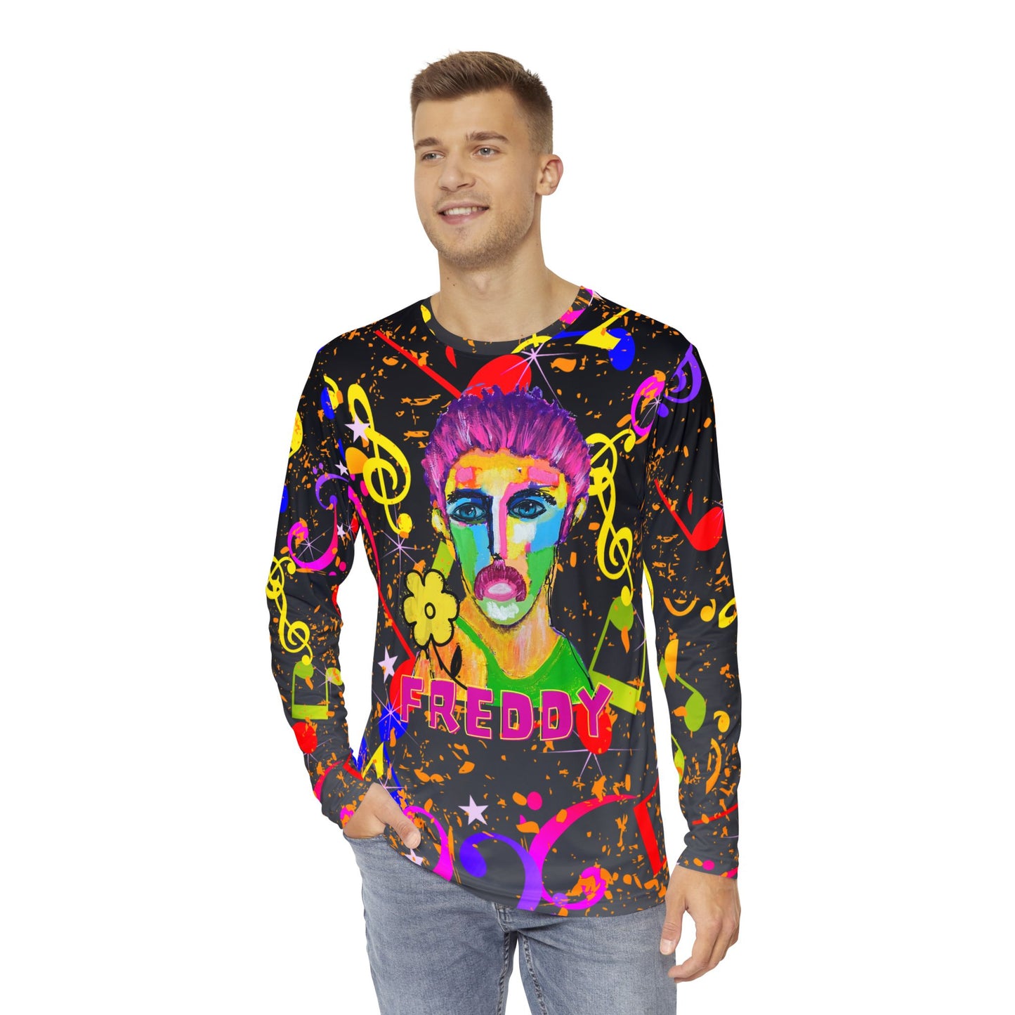 Freddy  Long Sleeve Allover Unisex Tee