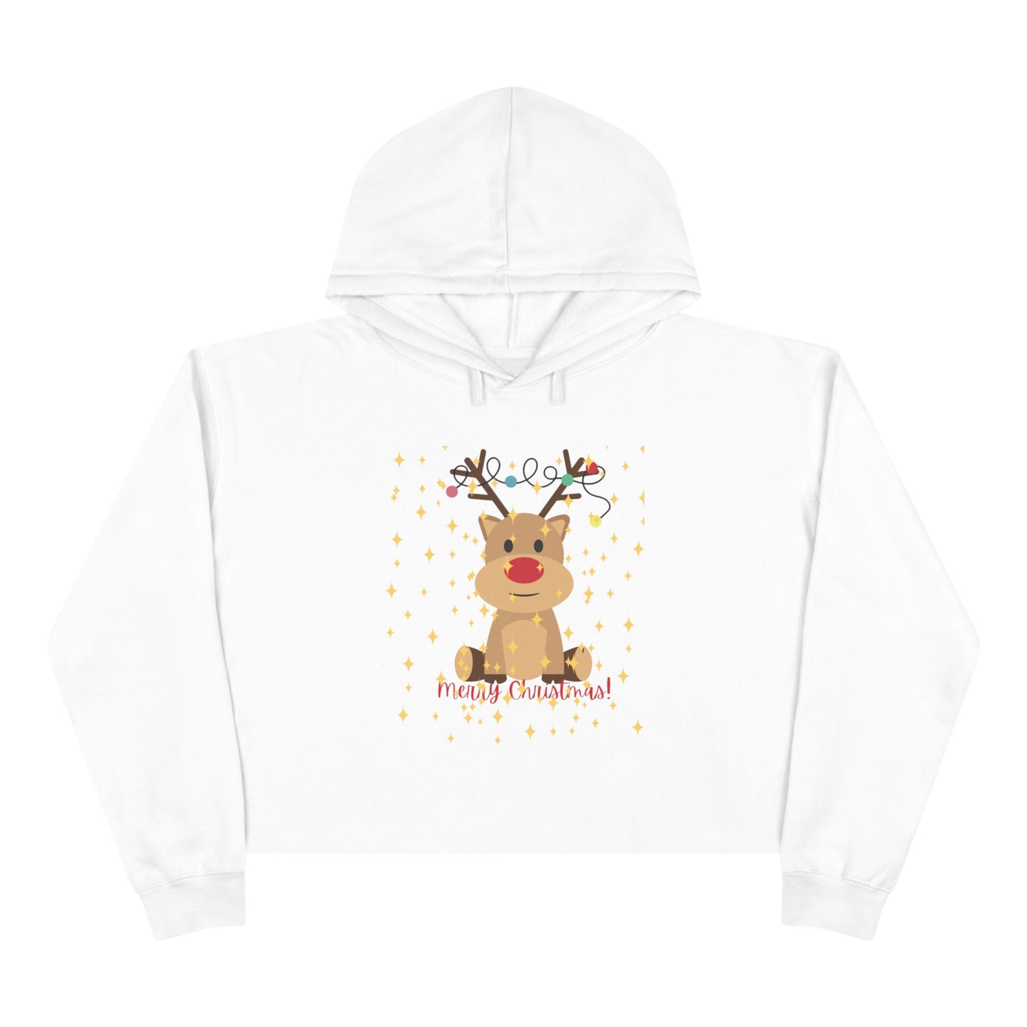 Rudolf Crop Hoodie - Festive Holiday Cheer