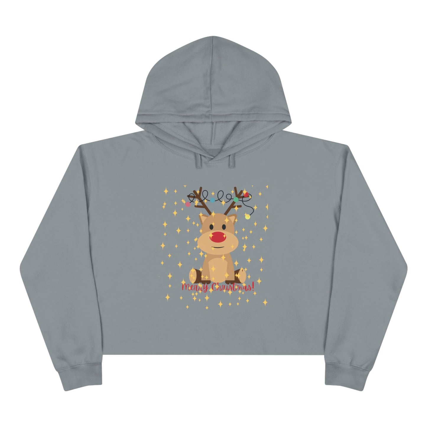 Rudolf Crop Hoodie - Festive Holiday Cheer