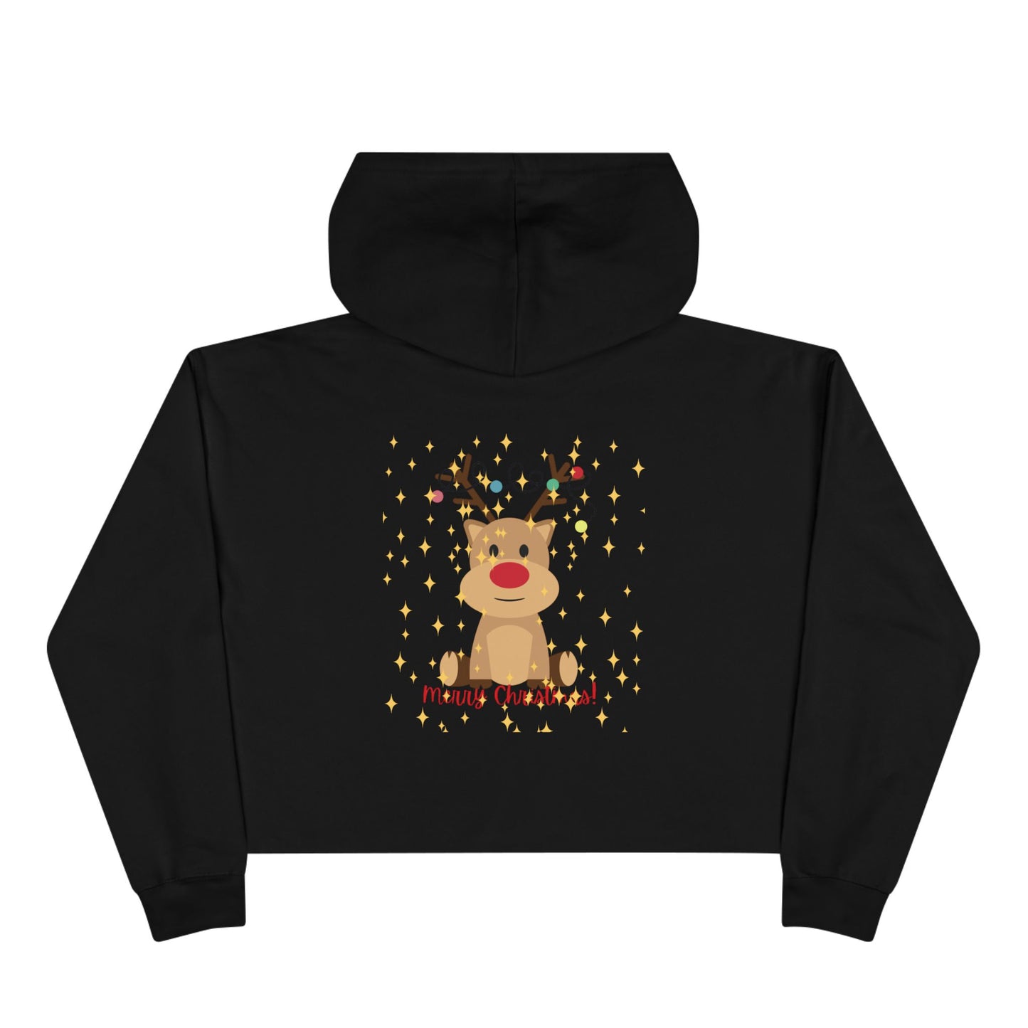 Rudolf Crop Hoodie - Festive Holiday Cheer