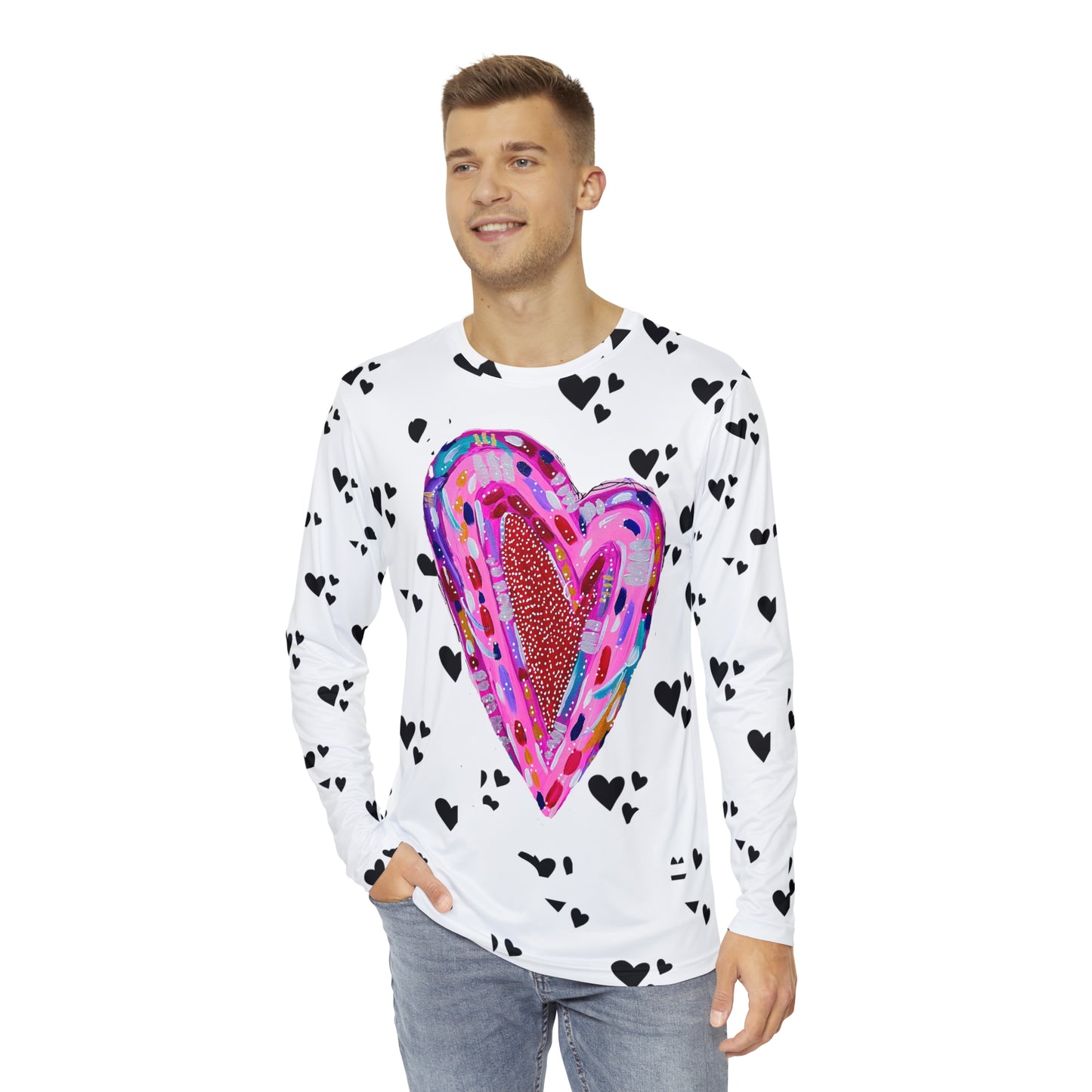 Heart of my Heart Long Sleeve Allover  Unisex Tee