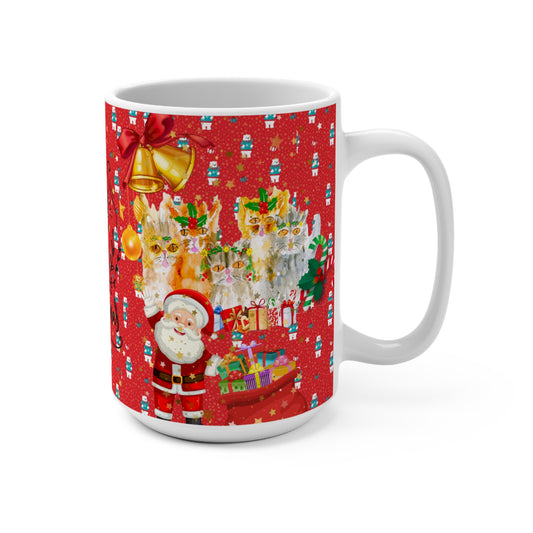 Christmas Kitty Cat Mug 15oz