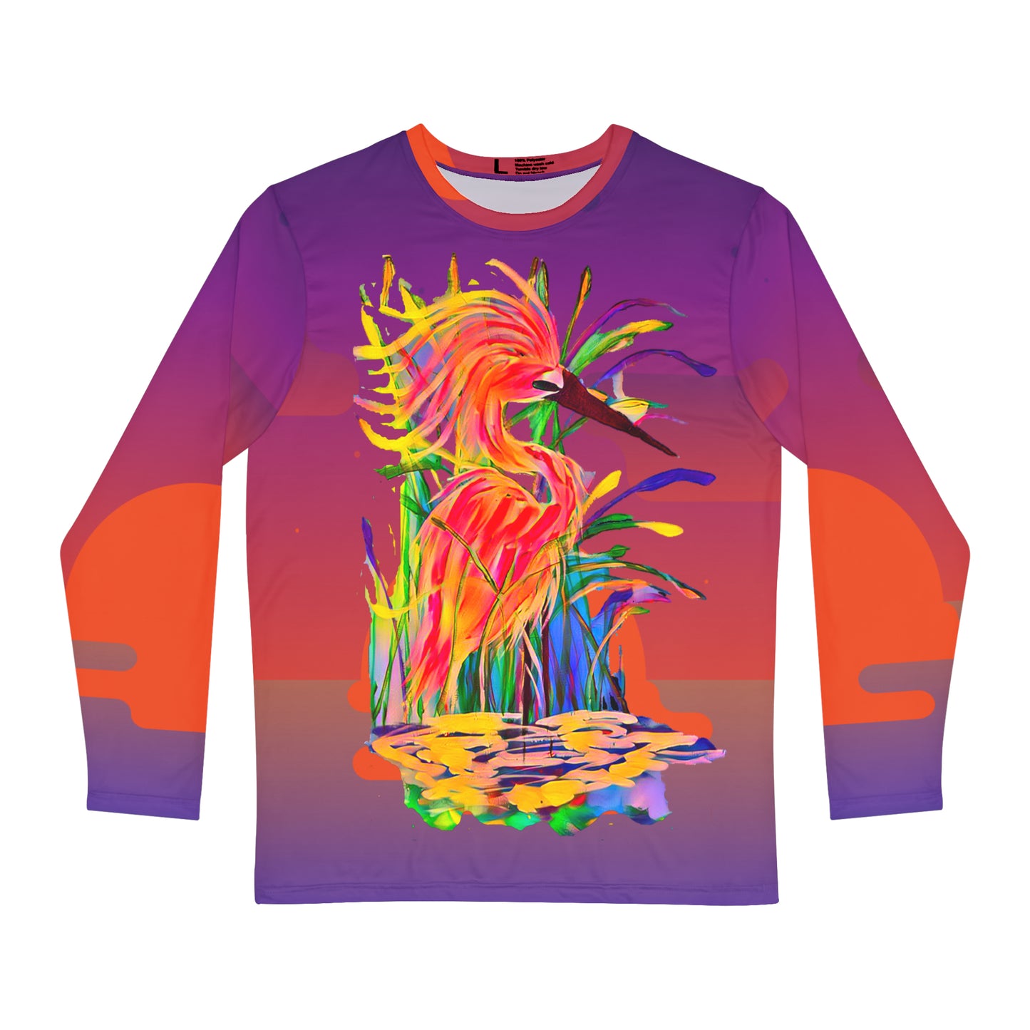 Magic Egret Long Sleeve Allover Unisex Tee