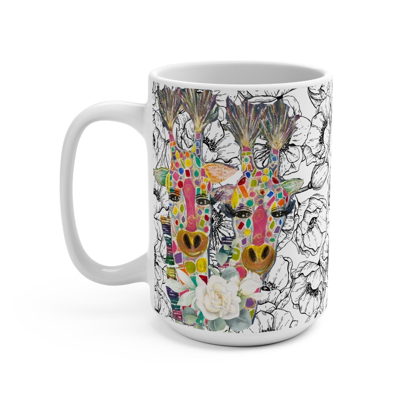 Giraffe Mug 15oz - Fun and Quirky Animal Lover Coffee Cup Gift