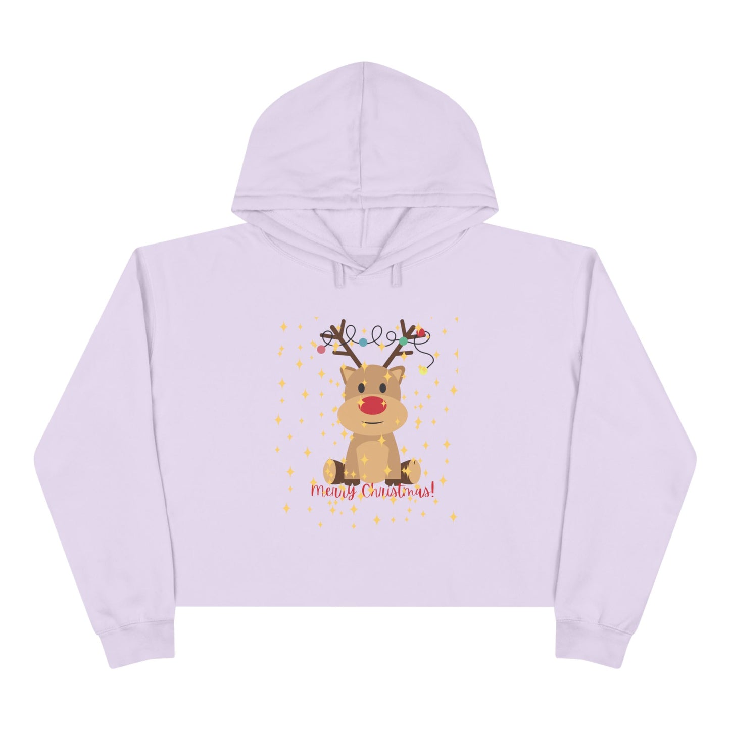 Rudolf Crop Hoodie - Festive Holiday Cheer