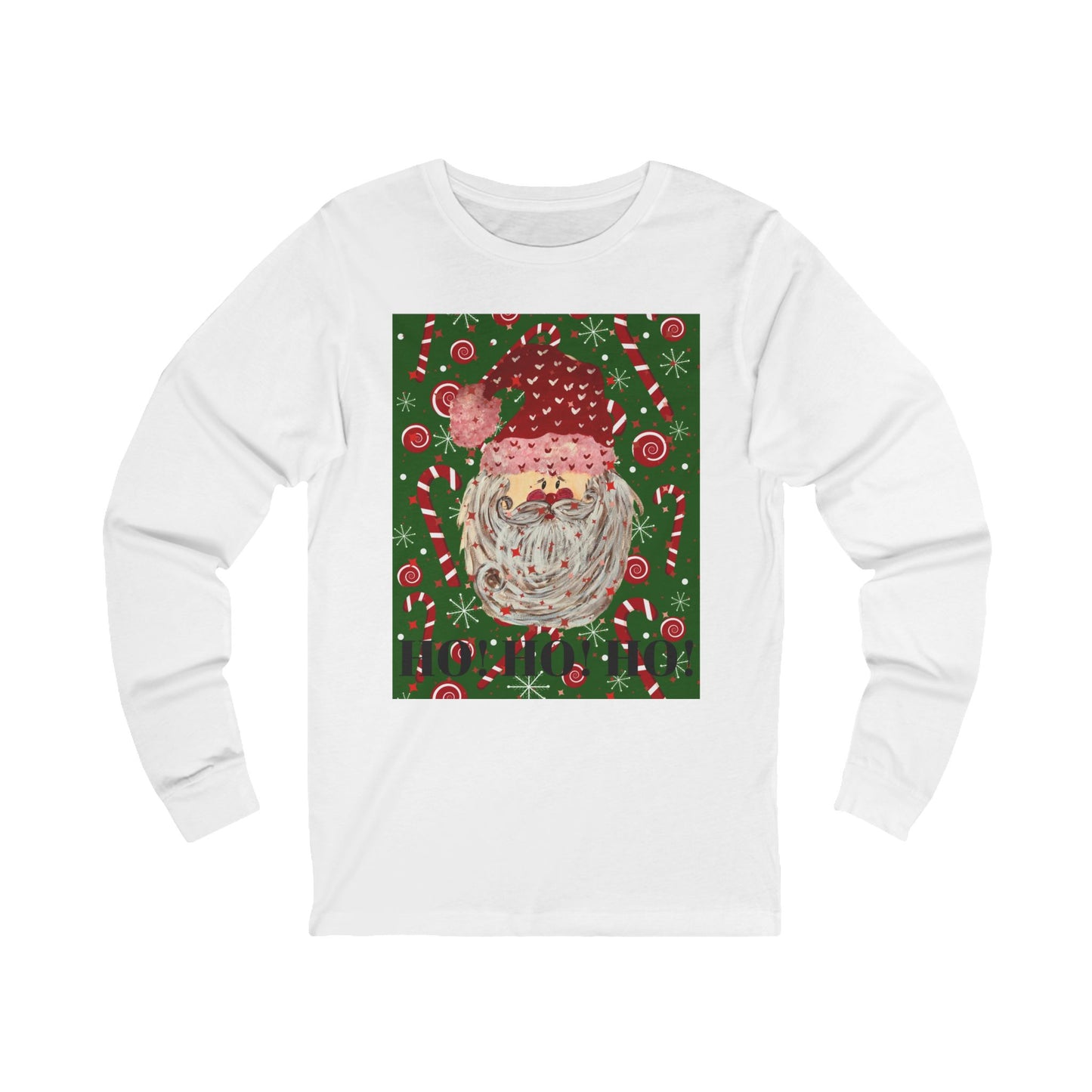 Ho Ho Ho Christmas Design Long Sleeve Tee