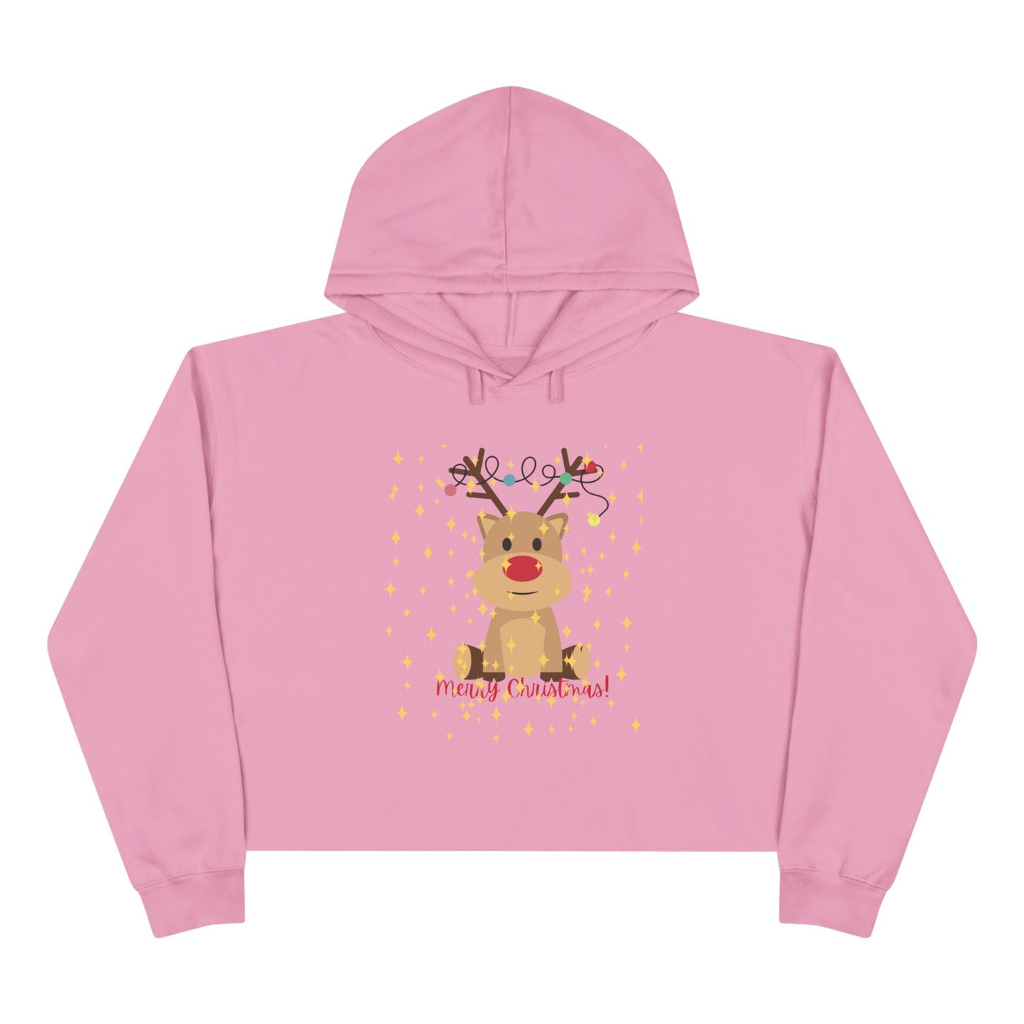 Rudolf Crop Hoodie - Festive Holiday Cheer